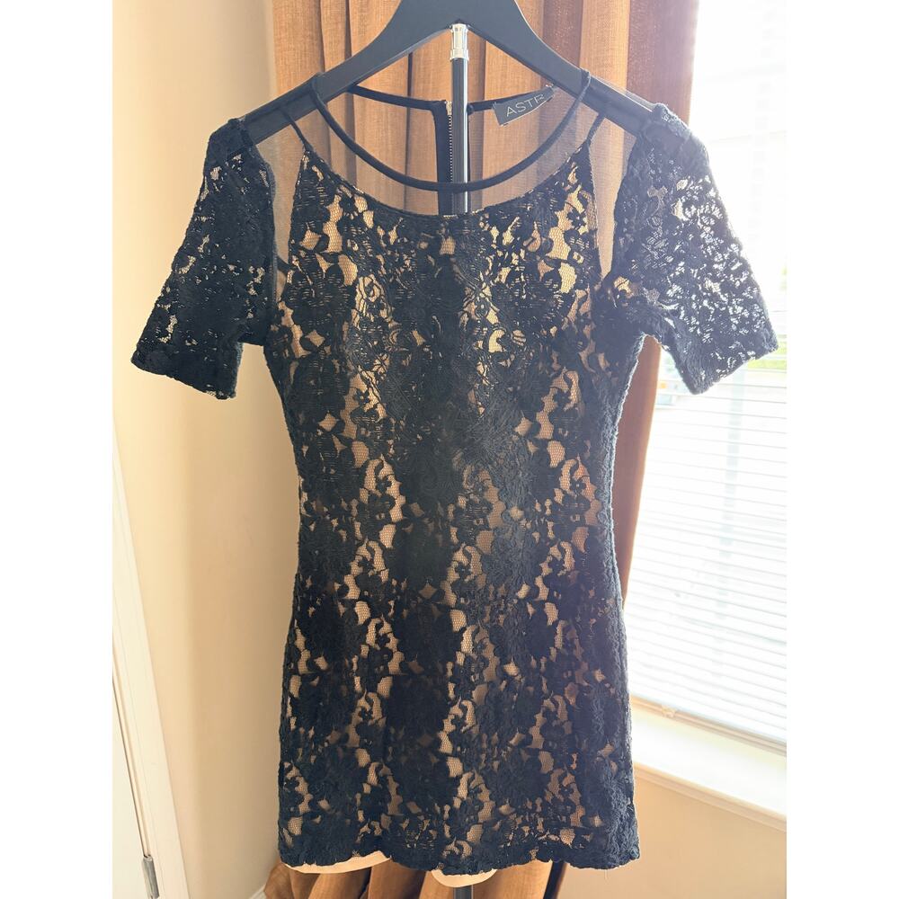 ASTR Black Lace Dress XS EUC Mini